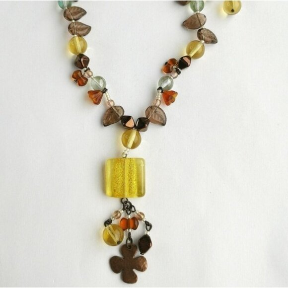 Vintage Czech handmade beaded necklace earrings set - Picture 4 of 8